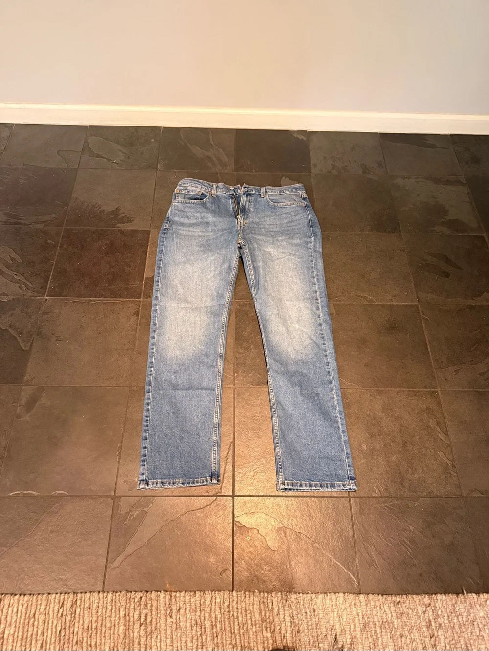Levi's Men's Jeans 505 in Blue with Tan Patch